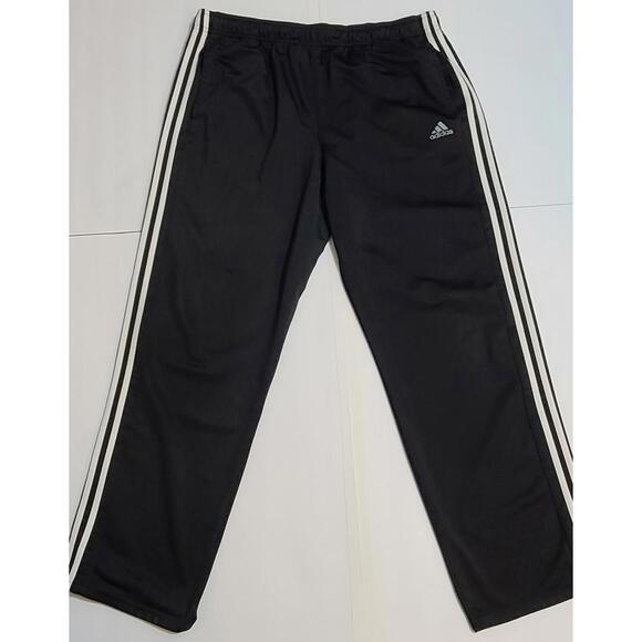 Adidas Straight Leg Drawstring Sweatpants Men's Dize 2X Black White Athleisure - Picture 1 of 7
